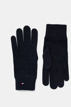Tommy Hilfiger Rukavice s příměsí kašmíru tmavomodrá barva, AW0AW16435