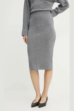 Pinko Vlněná sukně barva, midi, pouzdrová, 103946 A221