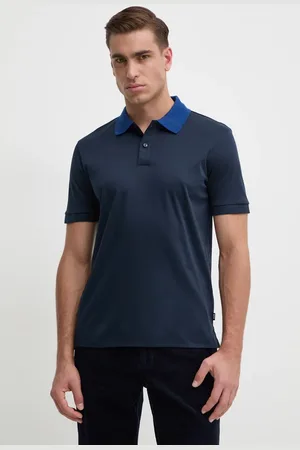HUGO BOSS Bavlněné polo tričko tmavomodrá barva, 50521127