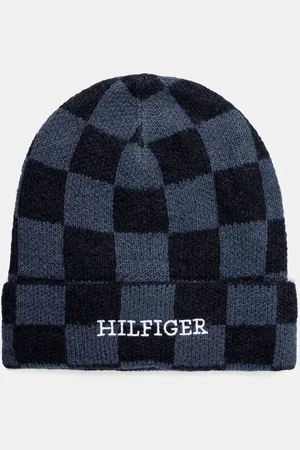 Tommy Hilfiger Dětská čepice s příměsí vlny tmavomodrá barva, AU0AU01932
