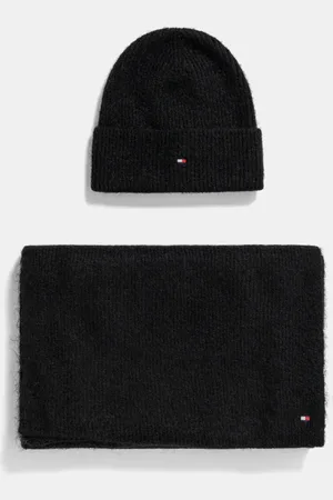 Tommy Hilfiger Vlněná čepice a šála barva, AW0AW17124