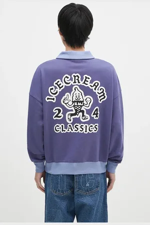ICECREAM Bavlněná mikina Cone Man Quarter Zip pánská, barva, s potiskem, IC24332