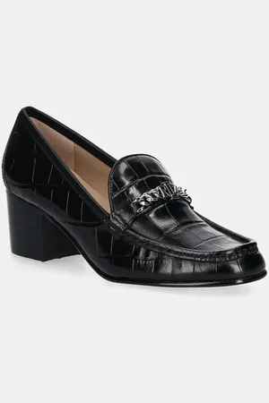 Ralph Lauren Kožené lodičky Winslet barva, na podpatku, 802951357001