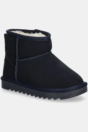 Tommy Hilfiger Dětské semišové sněhule tmavomodrá barva, T3A5-33615