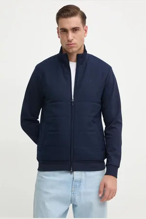 Hackett Mikina pánská, tmavomodrá barva, hladká, HM581275