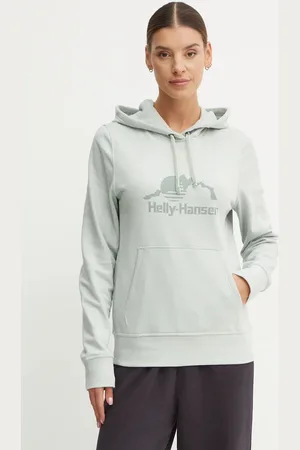 Helly Hansen Mikina NORD GRAPHIC dámská, modrá barva, s kapucí, s potiskem, 62981