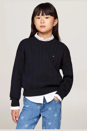 Tommy Hilfiger Dětský bavlněný svetr tmavomodrá barva, KG0KG08547