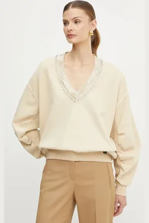 Pinko Bavlněná mikina dámská, barva, s aplikací, 104458 A297