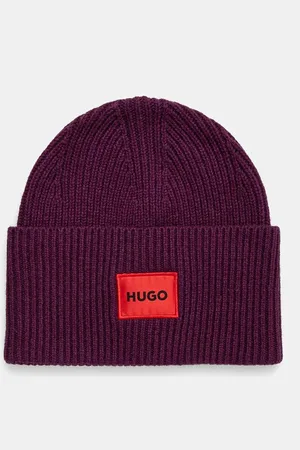 HUGO BOSS Vlněná čepice barva, z husté pleteniny