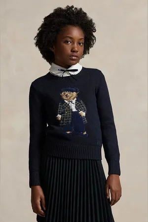 Ralph Lauren Dětský bavlněný svetr tmavomodrá barva, 313951750001