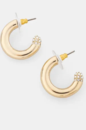 DKNY Náušnice PE 23MM PAVE C HOOP 04G00638