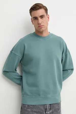 Calvin Klein Bavlněná mikina pánská, zelená barva, hladká, J30J326687