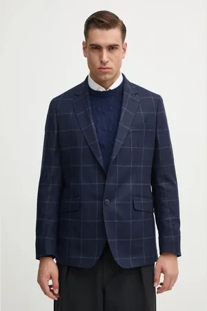 Hackett Vlněné sako tmavomodrá barva, HM470548R