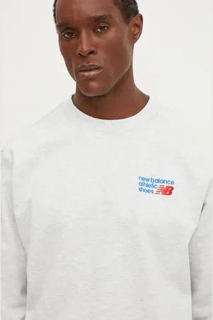 New Balance Bavlněná mikina Athletics Premium Logo Crew pánská, barva, s aplikací, MT41547AHH