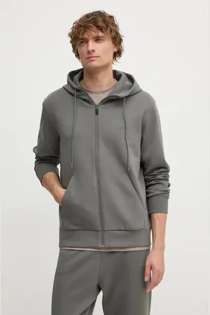 HUGO BOSS Mikina pánská, barva, s kapucí, hladká