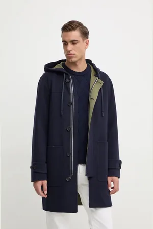Mackage Vlněný kabát tmavomodrá barva, přechodný, JOSHUA