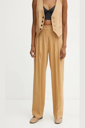 FORTE FORTE Kalhoty s příměsí vlny barva, jednoduché, high waist, 13221_my pants