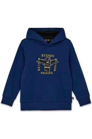 LEGO Wear Dětská bavlněná mikina LWSCOUT 602 tmavomodrá barva, s kapucí, s potiskem, 12011329