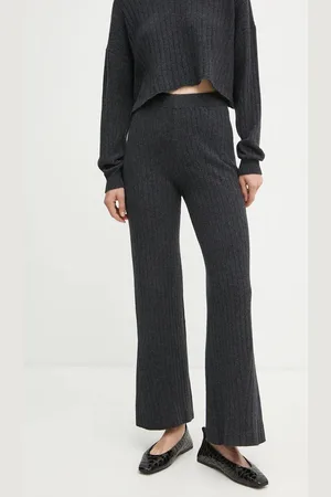 Twin-Set Vlněné kalhoty barva, jednoduché, high waist, 242TT3361
