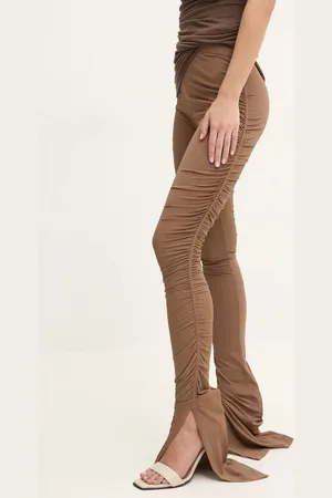 Rick Owens Kalhoty dámské, barva, přiléhavé, high waist, LI02D5335CVI