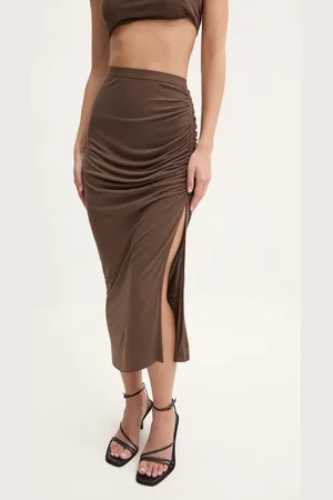 Rick Owens Sukně barva, midi, pouzdrová, LI02D5310RV