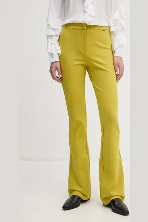 Gaudi Kalhoty dámské, barva, zvony, high waist, 421FD24004