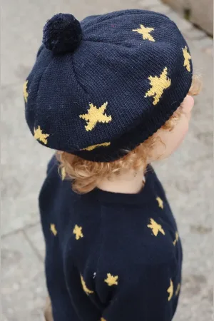 Konges Sløjd Dětský baret s příměsí vlny BELOU KNIT BERET barva, KS101893