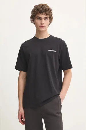 Superdry Bavlněné tričko barva, s potiskem, M1012083A-02A