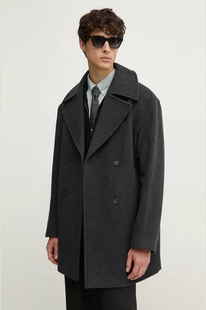 Michael Kors Vlněný kabát barva, přechodný, dvouřadový, CF42083BQA