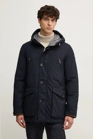 Hackett Parka pánská, tmavomodrá barva, zimní, HM403226