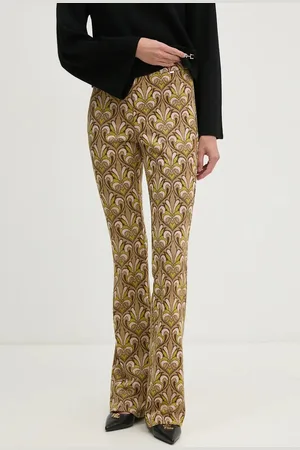Gaudi Kalhoty dámské, barva, zvony, high waist, 421FD24001
