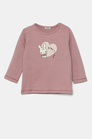 Benetton Dětské bavlněné tričko s dlouhým rukávem barva, 3ATNA105L