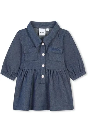HUGO BOSS Dětské riflové šaty barva, mini, J51080