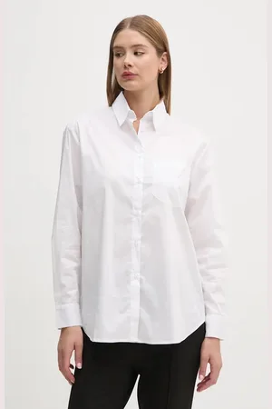 Benetton Košile dámská, barva, regular, s klasickým límcem, 51JUDQ0A1