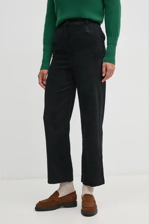 Benetton Manšestrové kalhoty barva, high waist, 4Q5GDF07E