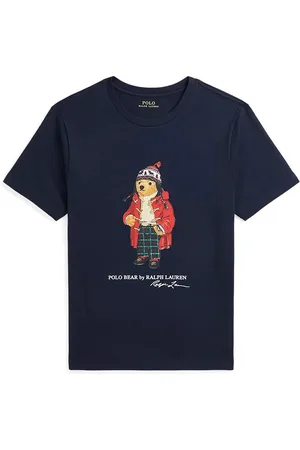 Ralph Lauren Dětské bavlněné tričko tmavomodrá barva, s potiskem, 323853828038