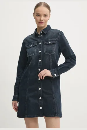 Tommy Hilfiger Džínové šaty tmavomodrá barva, mini, DW0DW19735