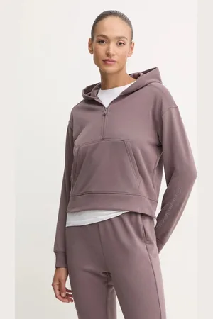 Calvin Klein Tréninková mikina hnědá barva, s kapucí, s potiskem, 00GWF4W303