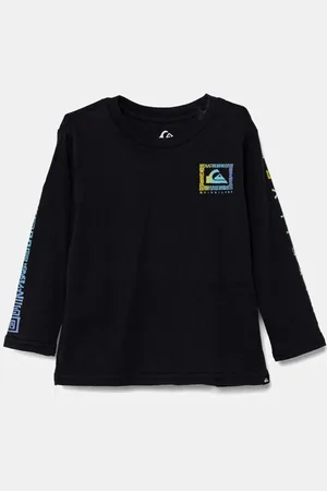Quiksilver Dětské bavlněné tričko s dlouhým rukávem REVIVAL LS tmavomodrá barva, s potiskem, EQKZT03554