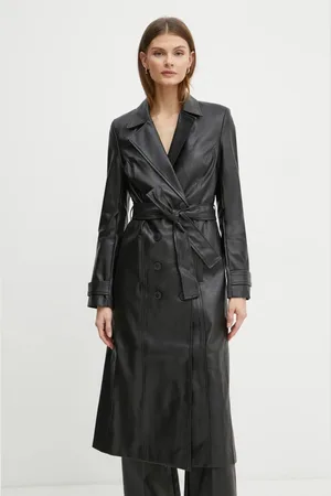 Bardot Kabát VEGAN LEATHER dámský, barva, přechodný, dvouřadový, 56210JB8