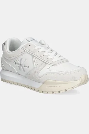Calvin Klein Kožené sneakers boty TOOTHY RUNNER IRREGULAR LINES W barva