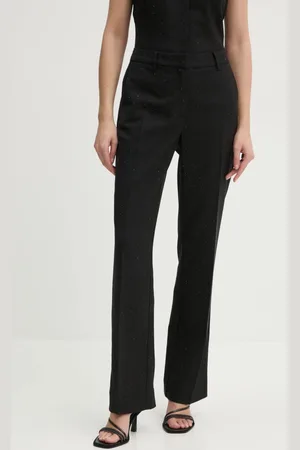 Bruuns Bazaar Kalhoty s příměsí vlny barva, jednoduché, high waist, BBW4207