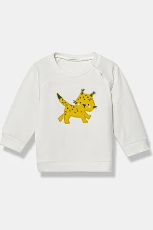 Benetton Dětská mikina barva, s aplikací, 36MJA105G