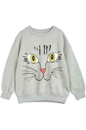 Mini Rodini Dětská bavlněná mikina Cat face barva, s potiskem, 2372019094