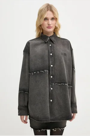 Maison Margiela Džínová bunda dámská, barva, přechodná, oversize, S62AN0134.S30848