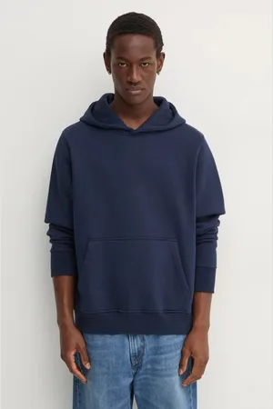 Abercrombie & Fitch Mikina pánská, tmavomodrá barva, s kapucí, hladká, KI122-4273