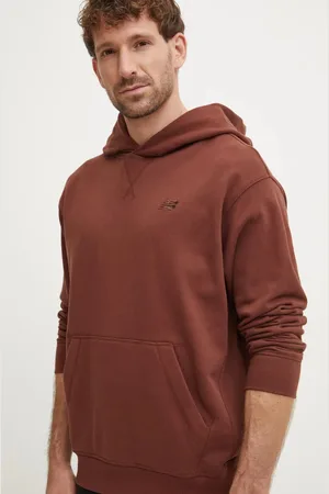 New Balance Bavlněná mikina pánská, barva, s kapucí, hladká, MT41534ROK