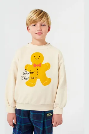 Bobo Choses Dětská bavlněná mikina Gingerbread barva, s potiskem, 224FC003