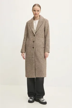 Abercrombie & Fitch Vlněný kabát barva, přechodný, KI144-4242