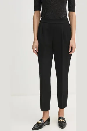 Sisley Kalhoty dámské, barva, střih cigarette, high waist, 4ZCWLF043